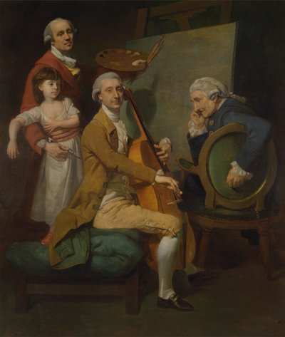 Kızı Maria Theresa, James Cervetto ve Giacobbe Cervetto ile Otoportre by Johan Joseph Zoffany RA