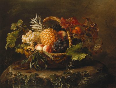 Sepette Ananas, Üzüm, Şeftali ve Kayısı, by Johan Laurents Jensen