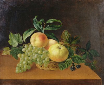Elma, Şeftali ve Üzüm Sepeti by Johan Laurents Jensen