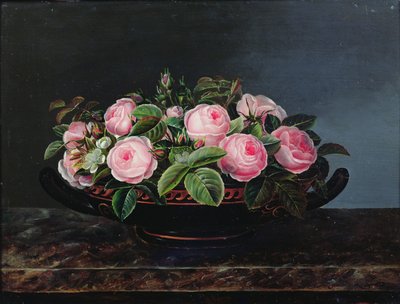 Pembe Güllerin Natürmortu by Johan Laurents Jensen