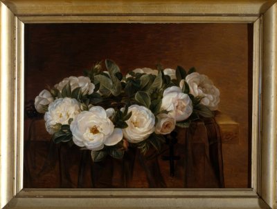 J.L.Jensen, beyaz gül çelengi by Johan Laurentz Jensen