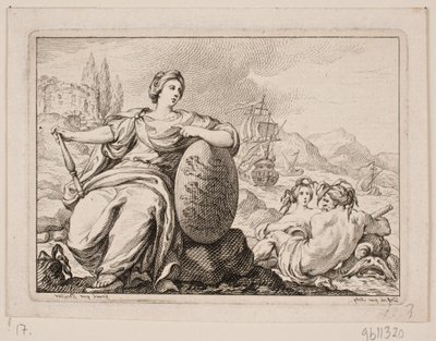 Vignet til P. H. Mallet: Danimarka Tarihi I, 1758 by Johan Martin Preisler