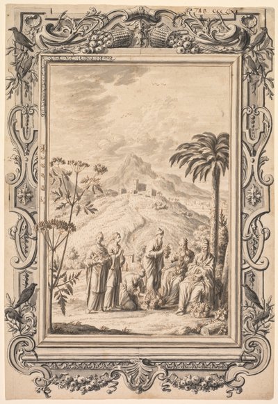 Kupfer-Bibel Bakır İncil için İllüstrasyon ve Bordür Tasarımı , c. 1730. by Johan Melchior Füssli