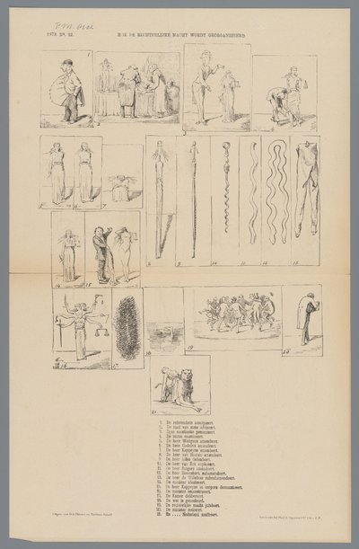 Yargı Reformu Karikatürü, 1873 Yargının nasıl organize edildiği (nesne üzerine başlık) by Johan Michaël Schmidt Crans