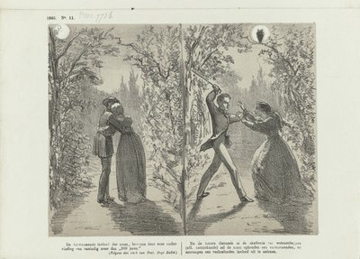 Ayın etkisi ile ilgili karikatür, 1865 by Johan Michaël Schmidt Crans