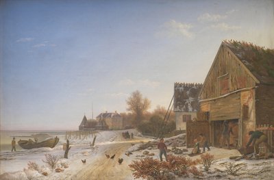 Strandvejen, Vedbæk tarafından. kış öğleden sonra by Johan Stroe