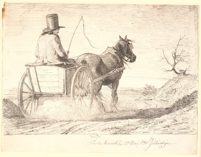 Bir arabada sürüş çiftçi by Johan Thomas Lundbye