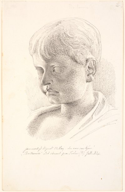 Britannicus kafa. 3/4 profil sola by Johan Thomas Lundbye