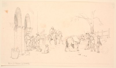 Bir peynir fabrikasının dışında Campagnols by Johan Thomas Lundbye