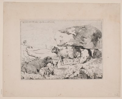 Bir mezar höyüğünde koyun by Johan Thomas Lundbye