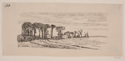 Bir sıra ağaç ile manzara by Johan Thomas Lundbye