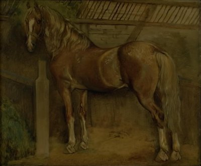 Knabstrup cinsinin on altı yaşındaki aygırı by Johan Thomas Lundbye