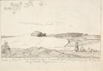 Zelanda manzara. Arka planda Vejrhøj, yapıştırılmış f.n. sayfa 6 by Johan Thomas Lundbye