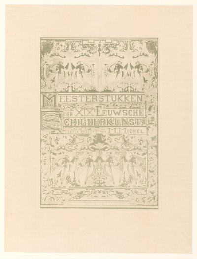 Başlık sayfası: M. Michel, 19. yüzyıl resminin başyapıtları by Johan Thorn Prikker