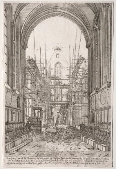 L'Art Ancien Zürih: Barfüsser-Kirke Fransisken Kilisesi'nden Görünüm by Johan Ulrich Krauss