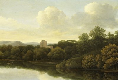 Nehir ile ormanlık manzara by Johan de Lagoor (attributed to)
