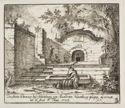 Schönburg Yakınındaki Güzel Çeşme by Johann Alexander Thiele