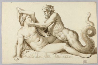 Bir Kızı Ziyaret Eden Deniz Tanrısı by Johann August Nahl the Younger