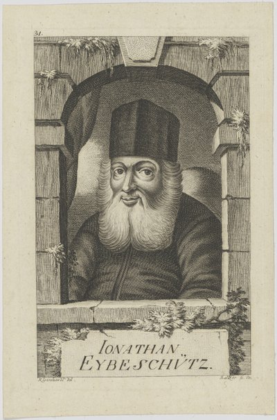 Jonathan ben Nathan Eybeschütz'ün portresi 1690-1764, 1772. by Johann Balzer