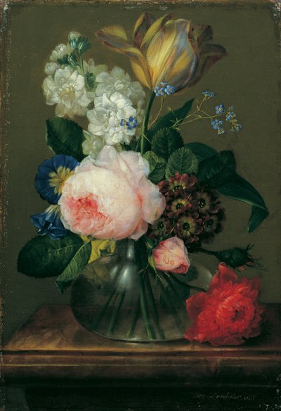 Küçük çiçekli natürmort by Johann Baptist Drechsler
