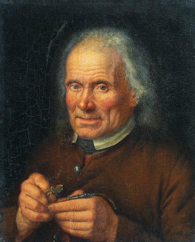 Piposunu dolduran yaşlı köylü by Johann Baptist Höchle