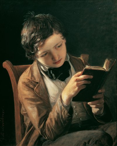 okuyan çocuk by Johann Baptist Reiter