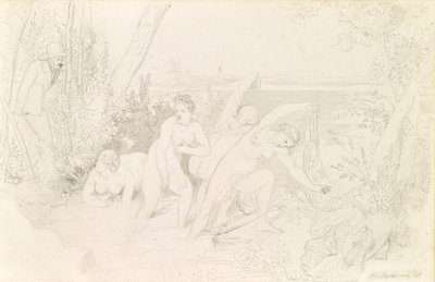 Ressam dört yüzücüyü şaşırttı (rekto) by Johann Baptist Reiter