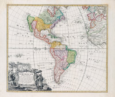 Amerika Haritası, Amerika Haritası by Johann Baptista Homann