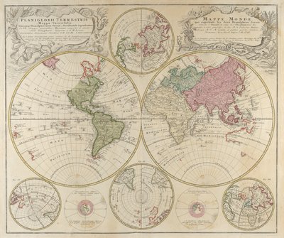 Planiglobii Karasal Mappa Universalis..., 1746 by Johann Baptista Homann