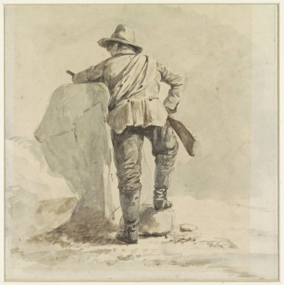 Dinlenme çocuk, arkadan görüldü by Johann Bernard Klombeek