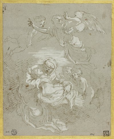 Meleklerle Madonna ve Çocuk by Johann Carl Loth