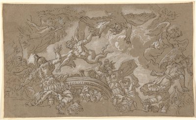 Aeneas ve Yoldaşlarına Saldıran Harpiler by Johann Carl Loth