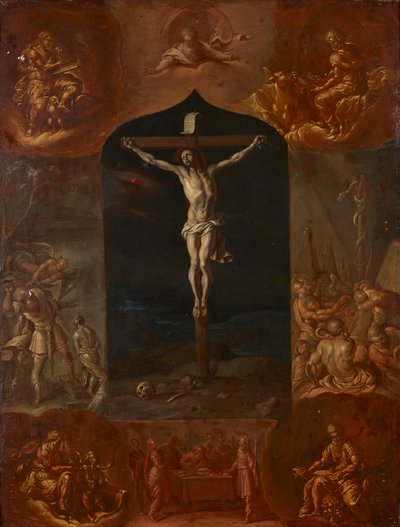 İsa çarmıha gerildi ve yedi İncil sahnesi by Johann Carl von Reslfeld