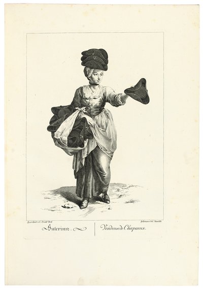 şapka satıcısı by Johann Christian (after) Brand