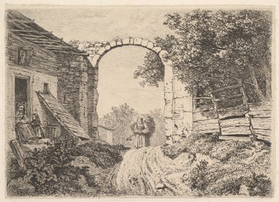 Thorbogen'in Dışında Saman Dolu Kız, 1817. by Johann Christian Erhard