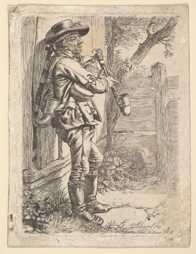 Bagpiper, 1817. by Johann Christian Erhard