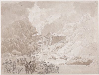 St. Bernard'da askerlerin geçişi by Johann Christian Ernst Müller