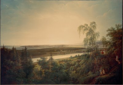 Dresden manzaralı Elbe manzarası by Johann Christian Klengel