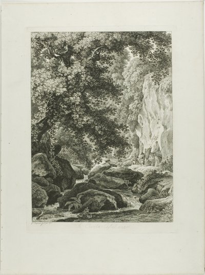 İtalya'dan Pitoresk Kazınmış Prospektüslerden bir Civita Castellana by Johann Christian Reinhart