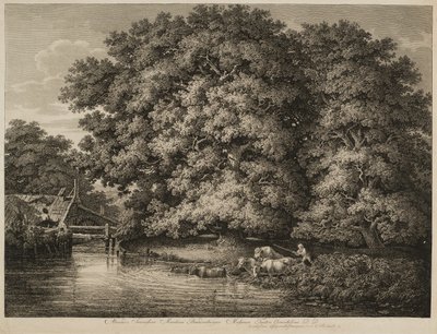 Sığırını Suya Süren Bir Çiftçi by Johann Christian Reinhart
