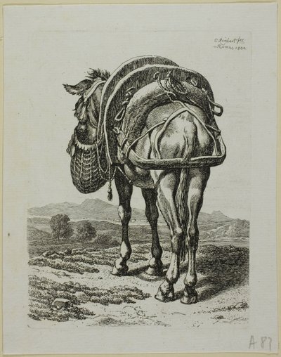 Besleme Katır - Arka, Hırsızların İkinci Dizisinden by Johann Christian Reinhart