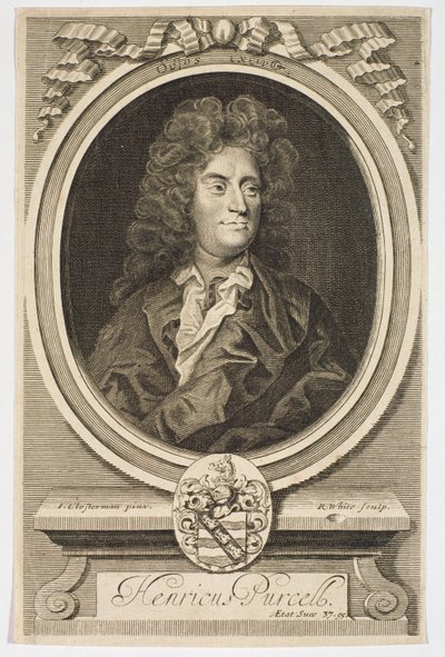 Robert White (1645-1703) tarafından oyulmuş Henry Purcell (1659-1695) portresi by Johann Closterman