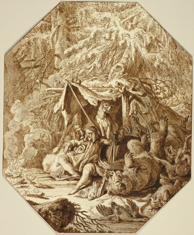 Cesur Avcı, Kışa Dayanan by Johann Elias Ridinger