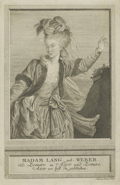 Aloisia Lange, kızlık soyadı Weber 1760-1839, Zemire, 1784. by Johann Esaias Nilson