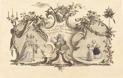 Augsburg Modlarını Temsil Eden Çocuklu Modern Kartuşlar by Johann Esaias Nilson