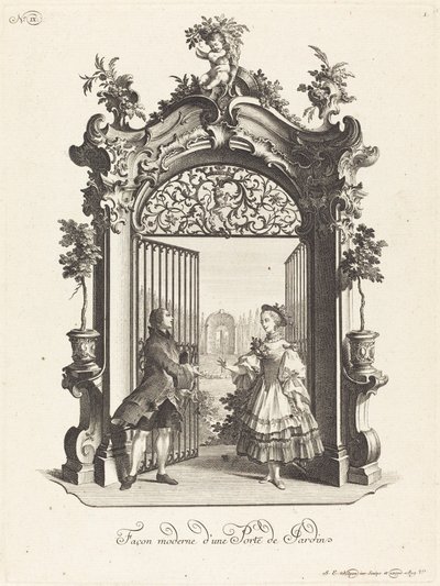 Bahçe Kapısının Modern Yolu (Modern Tarzda Bir Bahçe Kapısı) by Johann Esaias Nilson