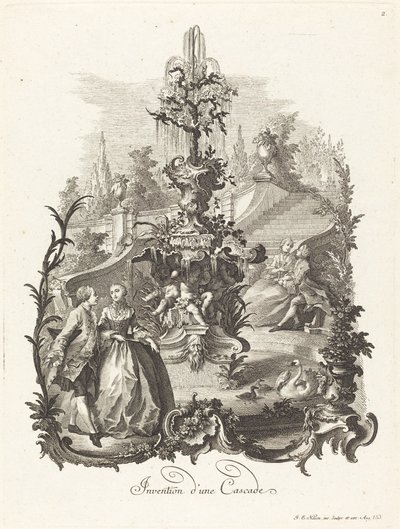 Bir Cascade için Tasarım by Johann Esaias Nilson