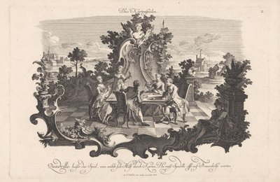 Kart oyunu Das Kartenspielen (nesne üzerindeki başlık) Sosyal eğlence (dizi başlığı) by Johann Esaias Nilson