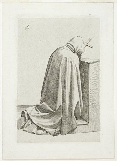 Haç ve Kitapla Diz Çökmüş Hacı by Johann Friedrich Overbeck