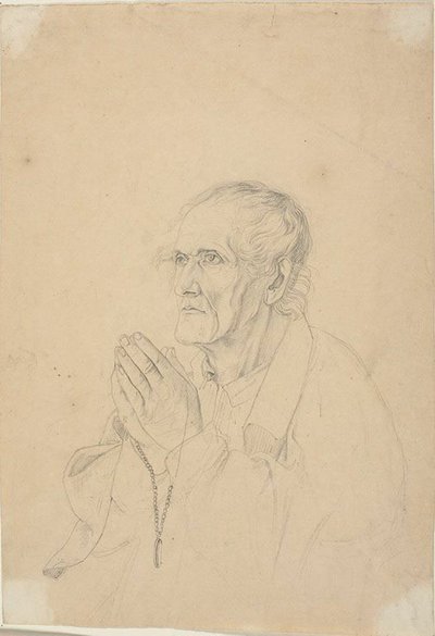 yaşlı adam, dua by Johann Friedrich Overbeck